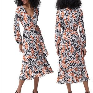 French Connection Afra Verona Long Sleeve Midi Dress